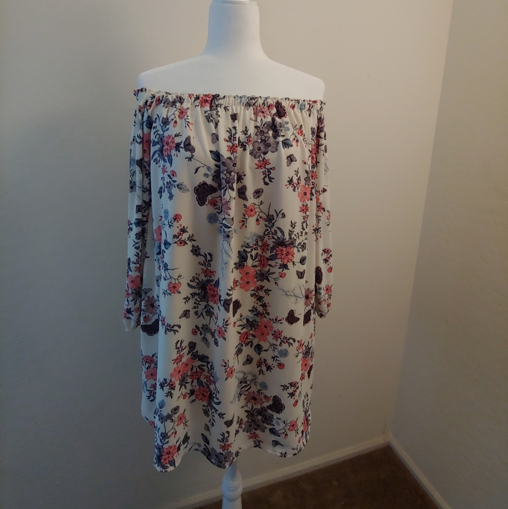 Beautiful floral off the shoulder dress